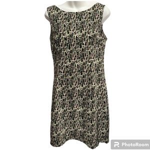 Dress Barn Sheath Dress size 6 lime  green, brown and white